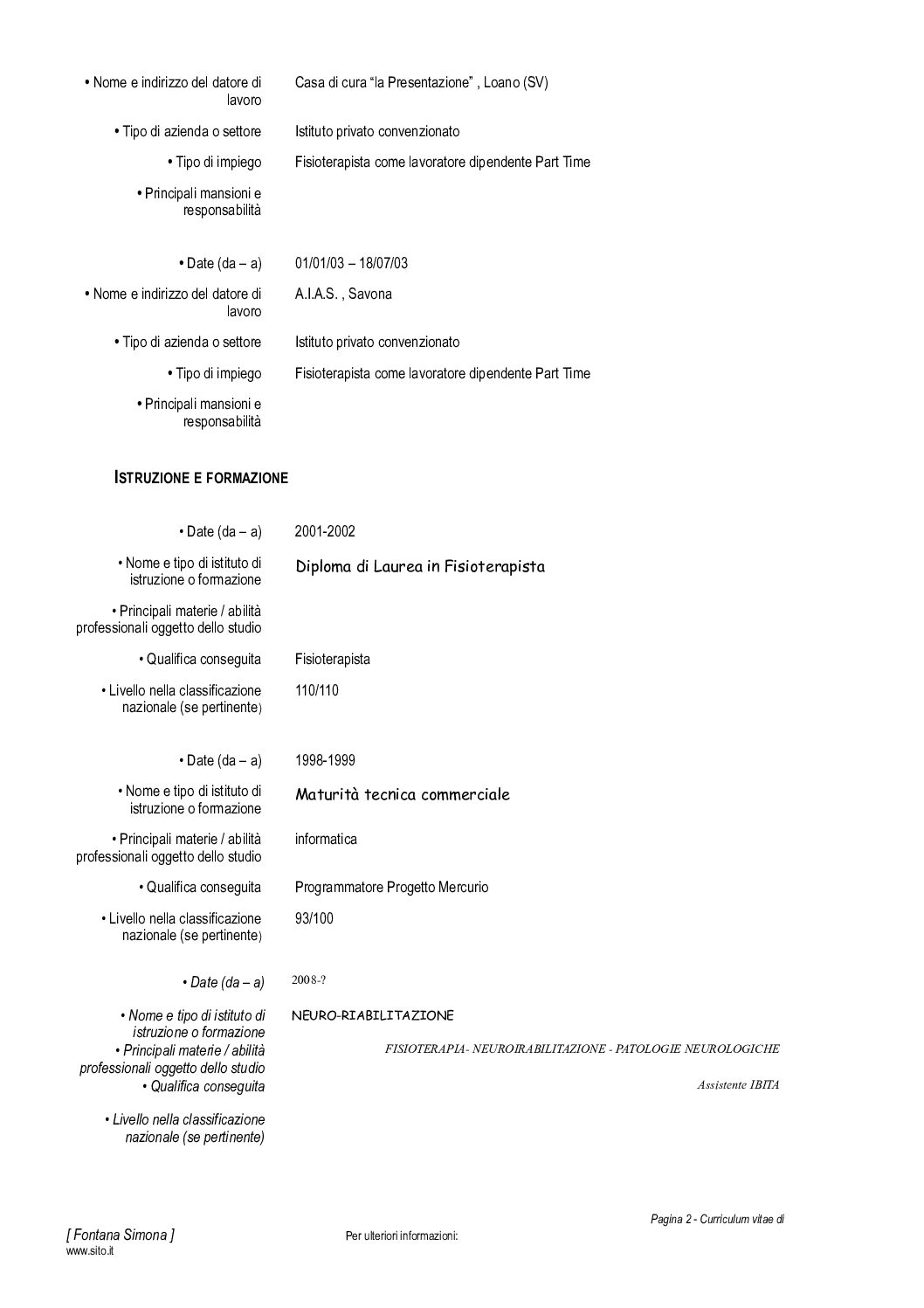 Curriculum vitae europeo FontanasimonaCVE pdf